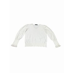 Lauren Ralph Lauren Button Sweater Large Cream Old‎ Money Minimalist Clean Girl